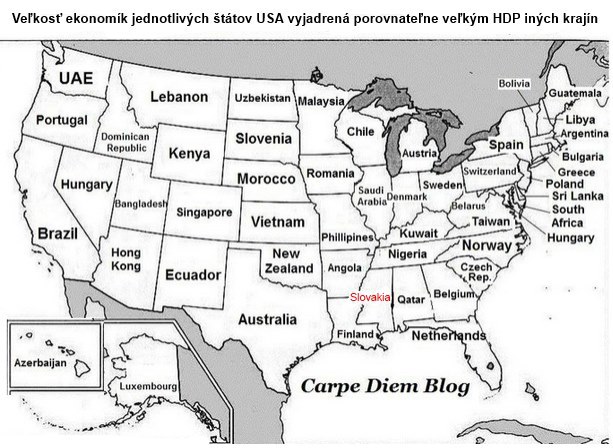 Ak� ve�k� je americk� ekonomika? Ako HDP t�chto 50 kraj�n dohromady!