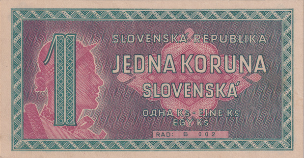 Jedin� zachovan� exempl�r slovenskej jednokorunovej bankovky ide do dra�by