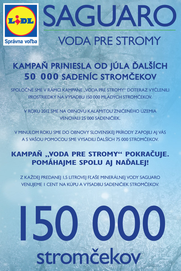 �Voda pre stromy� priniesla za �es� mesiacov �al��ch 50 000 strom�ekov