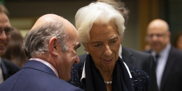 Christine Lagardeová a Luis de Guindos