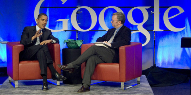 Barack Obama a Eric Schmidt 