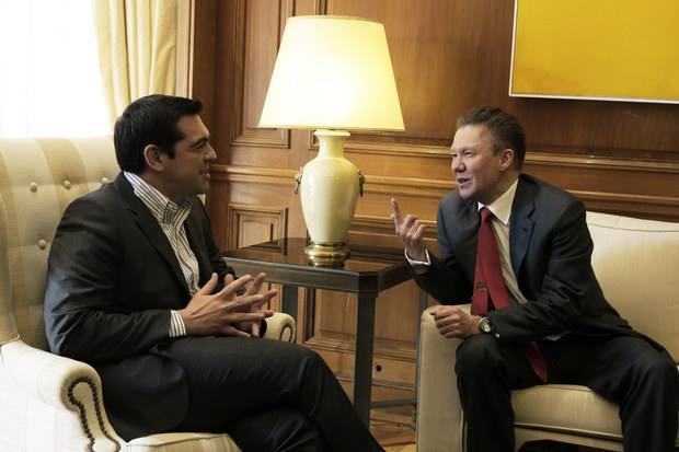  Alexis Tsipras v rozhovore so ��fom rusk�ho Gazpromu Alexejom Millerom 